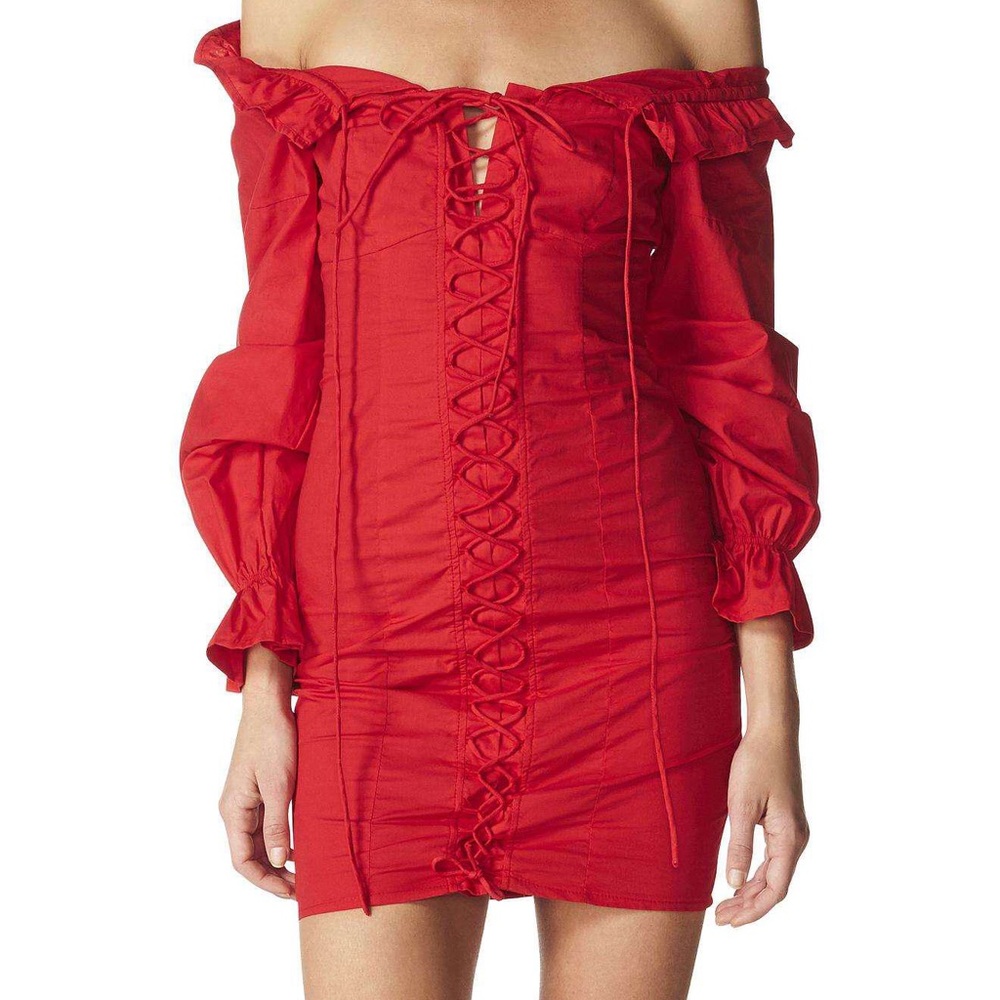 Lioness Foxy Off the Shoulder Dress Black